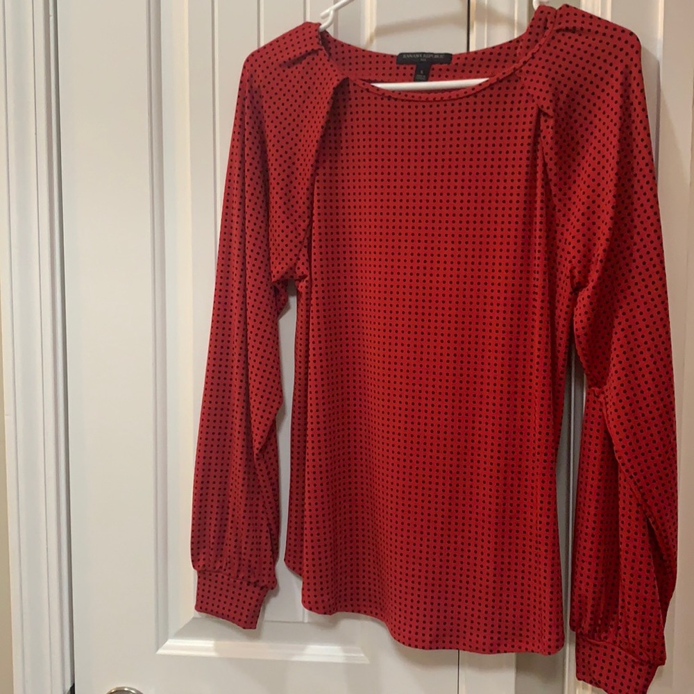 Black & red polka dot top